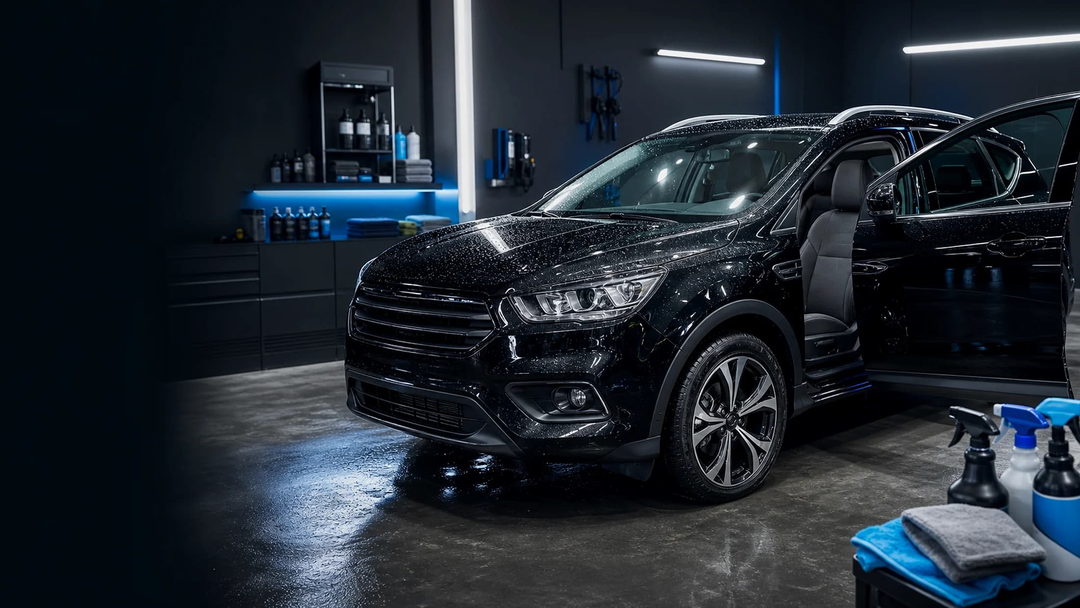 Voiture nettoyée dans un garage premium AutoClean39
